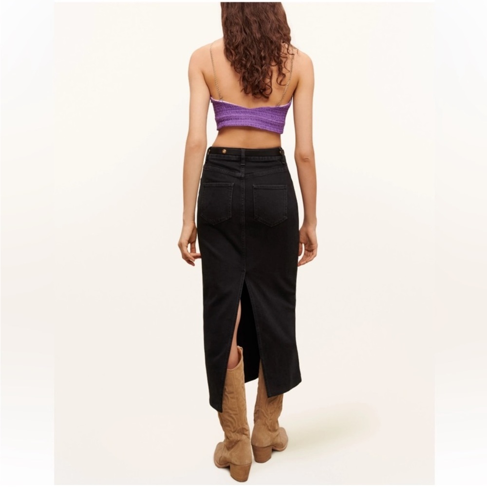 NWT Maje Lapraia Adjustable Chain Strap Purple Tweed Crop Top - Picture 4 of 12